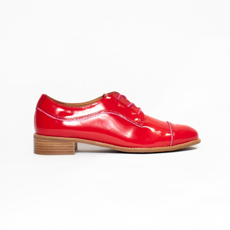 Bresley Alpopo Coral Patent Shoes side. Size 42 womens shoes