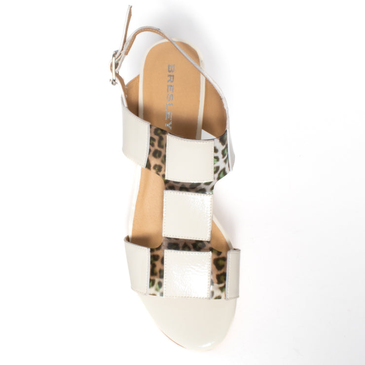 Bresley Angelic Swan Patent Leopard top. Women's size 44 buckle sandals