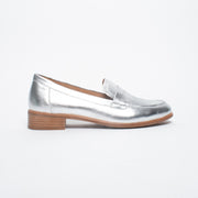 Bresley Angie Silver Loafer side. Size 42 womens shoes