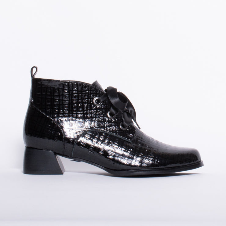 KatieNMe Ankara Black Ankle Boot side. Size 42 womens shoes