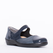 Ziera Ariel Navy Patent Shoe front. Size 43 womens shoes