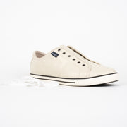 Frankie4 Nat II Cream Sneaker front with laces. Size 12 womens shoes