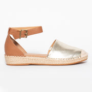 Hush Puppies Baleal Tan Champagne side. Size 10 women's espadrille