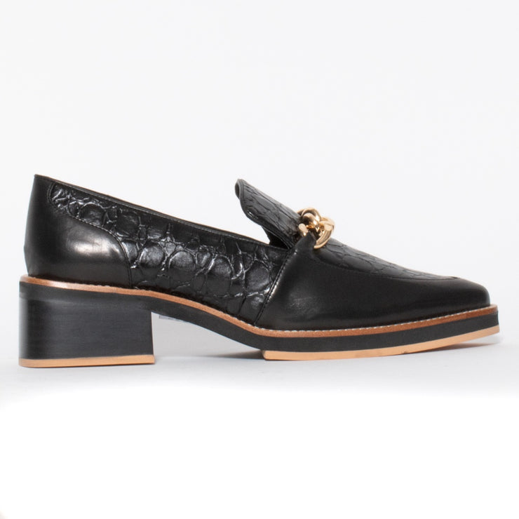 Tamara London Bambino Black Croc Print Shoes side. Size 45 women’s shoes