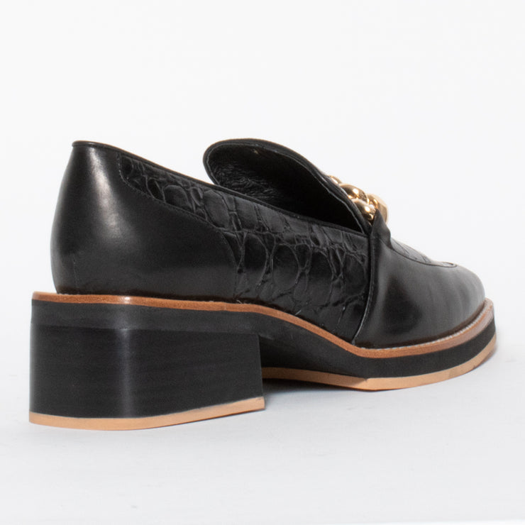 Tamara London Bambino Black Croc Print Shoes back. Size 43 women’s shoes