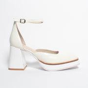 Tamara London Bandy Bone Patent Sandal side. Size 42 womens shoes