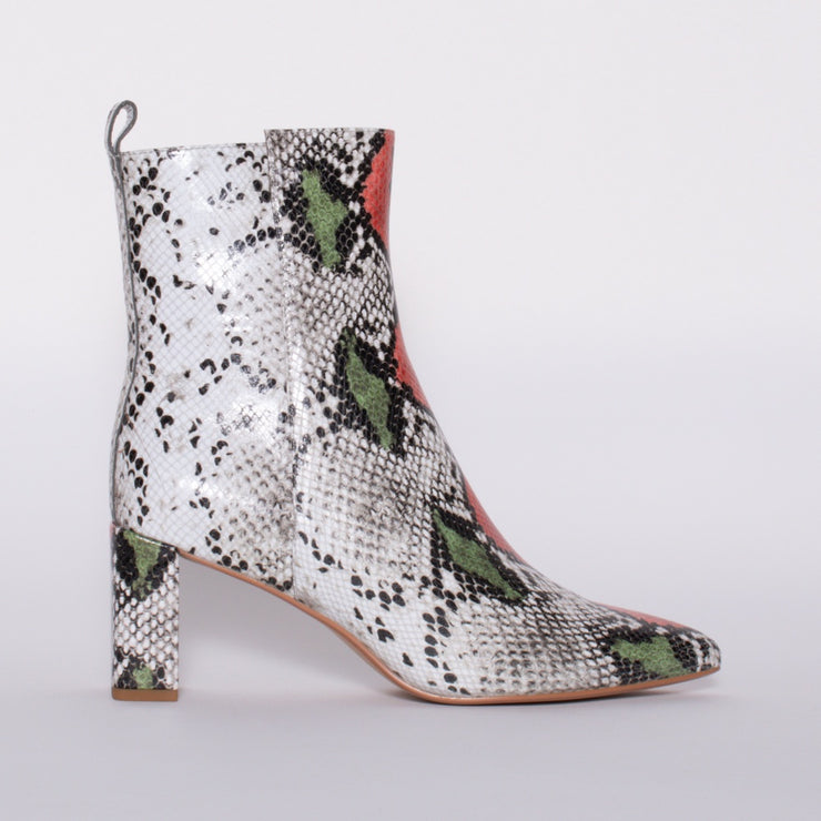 Tamara London Banti Multi Snake Print Ankle Boot side. Size 42 womens shoes