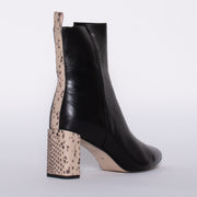 Tamara London Banti Black Snake Print Ankle Boot back. Size 44 womens shoes