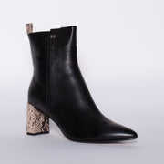 Tamara London Banti Black Snake Print Ankle Boot front. Size 43 womens shoes