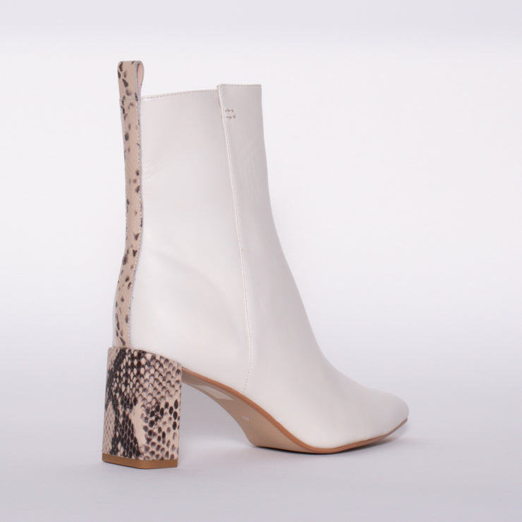 Tamara London Banti Bone Snake Print Ankle Boot back. Size 44 womens shoes