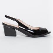 Katie N Me Barb Black Patent Shoe side. Size 42 womens shoes