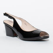 Katie N Me Barb Black Patent Shoe front. Size 43 womens shoes