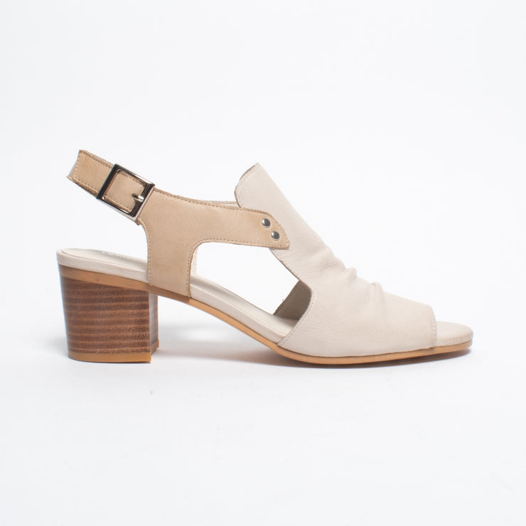 Django and Juliette Ballarat Vanilla Camel Sandal side. Size 42 womens shoes