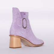 Tamara London Boho Lilac Suede Ankle Boot back. Size 44 womens shoes