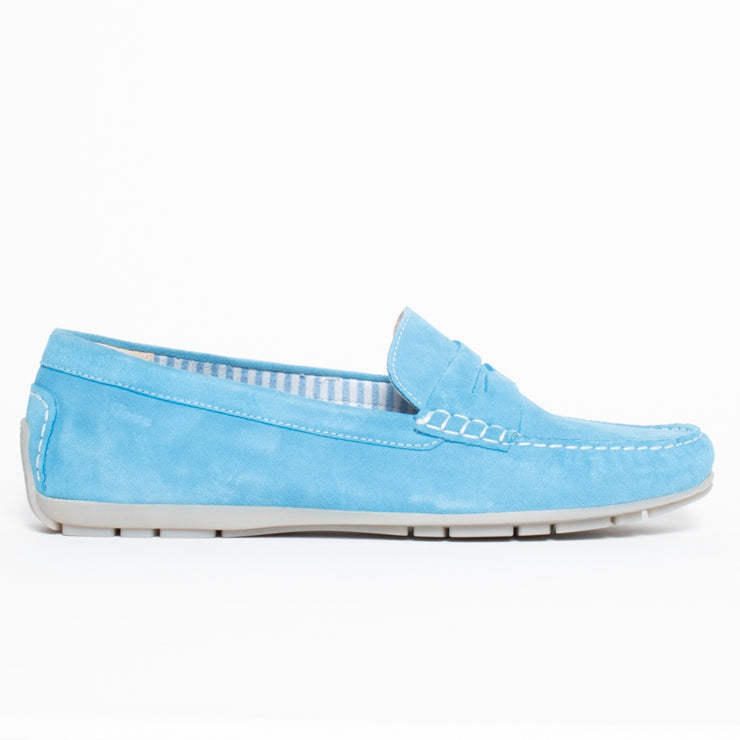 Sioux Carmona 700 Aqua Moccasin side. Size 10 womens shoes
