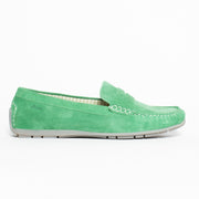 Sioux Carmona 700 Green Moccasin side. Size 10 womens shoes