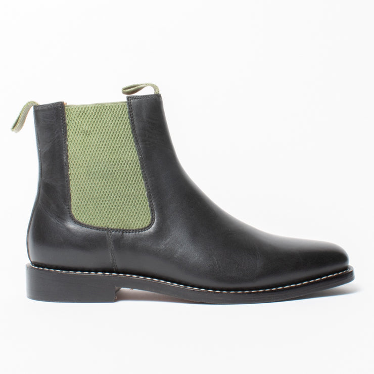 Bresley Darwin Black Green Ankle Boot side. Size 42 womens shoes