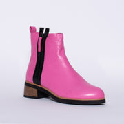 Bresley Dipak Hot Pink Black Ankle Boot front. Size 44 womens shoes
