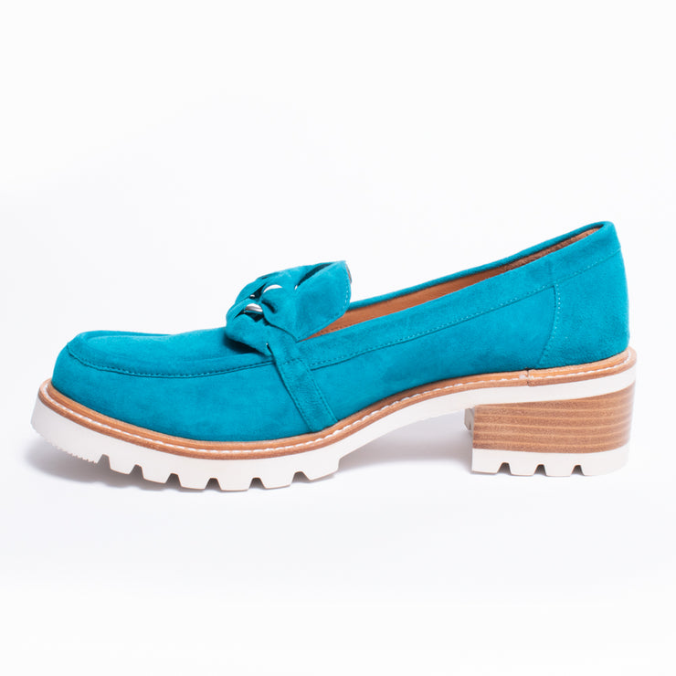 Bresley Dobbie Turquoise Suede Loafer Shoe inside. Size 45 womens shoes