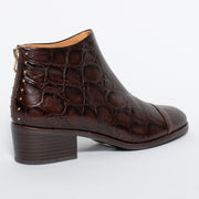 Bresley Drake Choc Croc Print Ankle Boot back. Size 43 women’s shoes