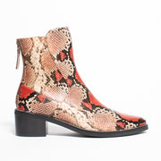 Dulcie Mulberry Python Print Ankle Boot side. Size 42 womens shoes
