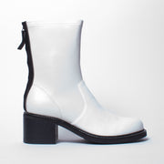 Bresley Dumont White Black Ankle Boot side. Size 42 womens shoes