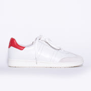 Frankie4 Drew White Scarlet Sneaker side. Size 10 womens shoes