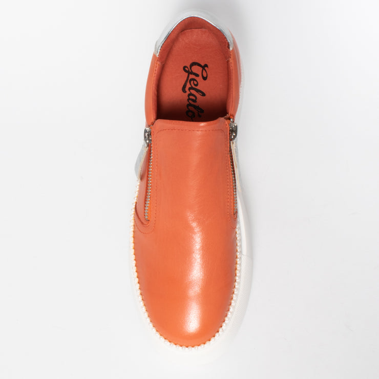 Gelato Eva Orange top. Size 42 women's double zip sneakers
