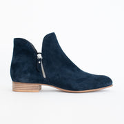 Django and Juliette Faye Navy Suede Ankle Boots side. Size 42 womens shoes