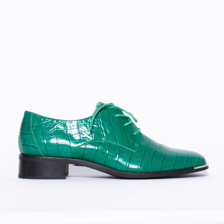 Django and Juliette Fesla Emerald Croc Print Shoe side. Size 42 womens shoes