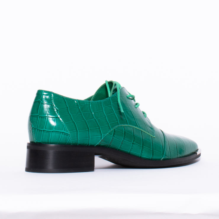 Django and Juliette Fesla Emerald Croc Print Shoe back. Size 44 womens shoes