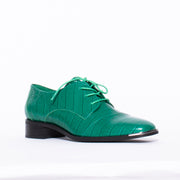 Django and Juliette Fesla Emerald Croc Print Shoe front. Size 43 womens shoes