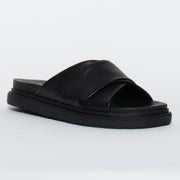 Hush Puppies Float Black Sandal front. Size 11 womens shoes