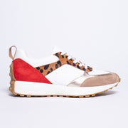 Gelato Flower Tan Leopard Multi Sneaker side. Size 42 womens shoes
