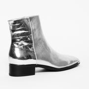 Django and Juliette Fordan Silver Croc Print Ankle Boot back. Size 44 womens shoes