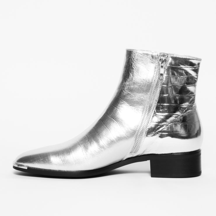 Django and Juliette Fordan Silver Croc Print Ankle Boot inside. Size 45 womens shoes