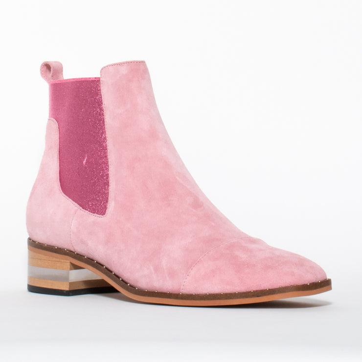 Django and Juliette Forda Pink Ankle Boot front. Size 43 womens shoes