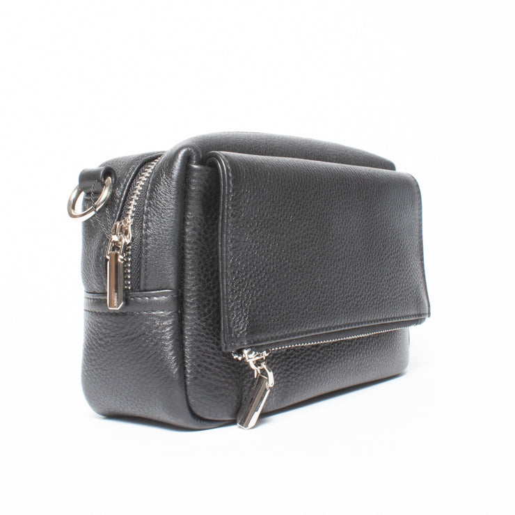 Campbell & Co Francie Black Milled Bag Side View. One Size.