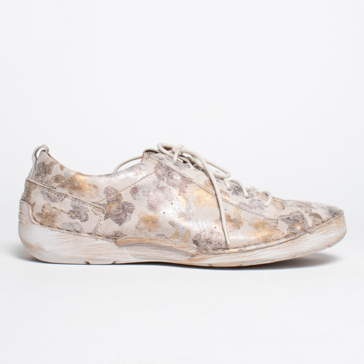 Josef Seibel Fergey 56 Creme Multi Sneaker side. Size 42 womens shoes