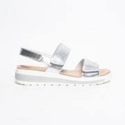 Ziera Garlin Silver Sandal side. Size 42 womens shoes