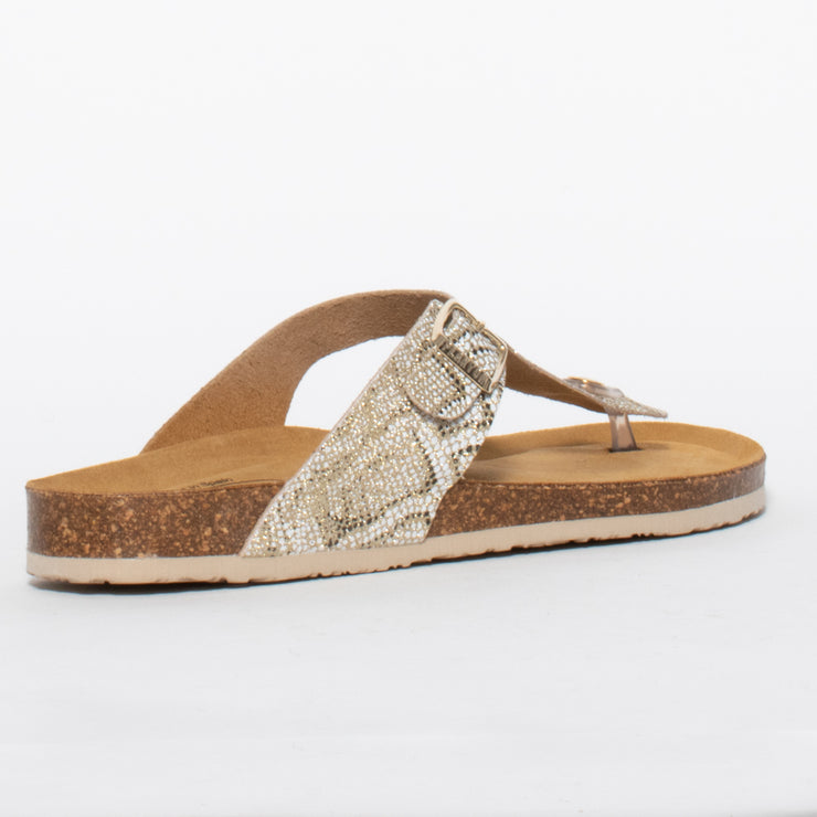 Plakton Georgia Natural Print sandal back. Size 44 womens shoes