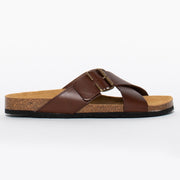 Plakton Gina Rich Brown sandal side. Size 42 womens shoes