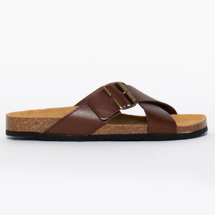 Plakton Gina Rich Brown sandal side. Size 42 womens shoes