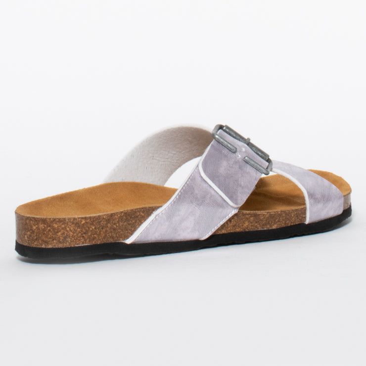 Plakton Gina Luna Silver sandal back. Size 44 womens shoes