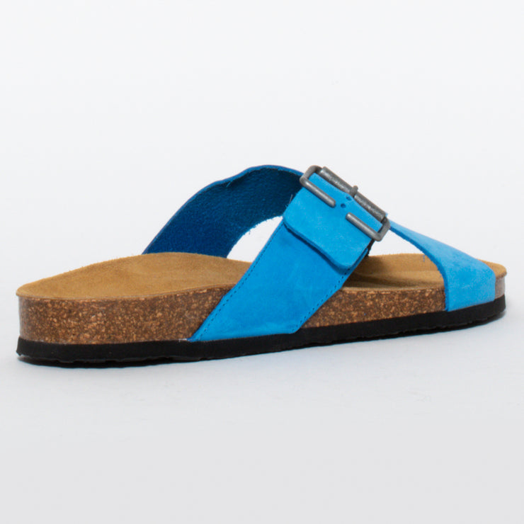 Plakton Gina Nubuck Blue sandal back. Size 44 womens shoes