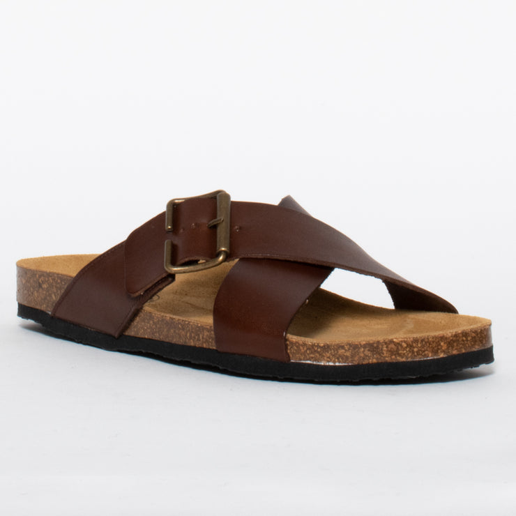 Plakton Gina Rich Brown sandal front. Size 43 womens shoes