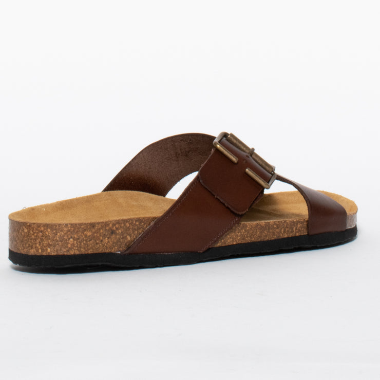 Plakton Gina Rich Brown sandal back. Size 44 womens shoes