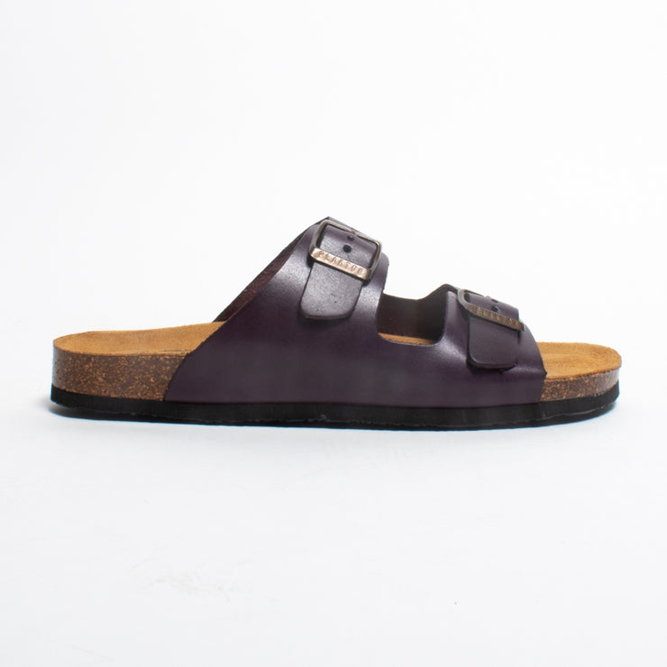 Plakton Greta Aubergine Slide side. Size 42 womens shoes