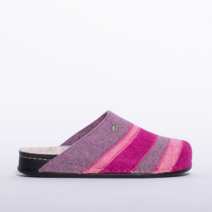 Dr Feet Hannah Lilac Multi Slipper side. Size 42 womens shoes