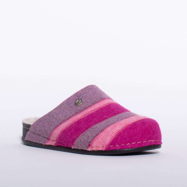 Dr Feet Hannah Lilac Multi Slipper front. Size 43 womens shoes